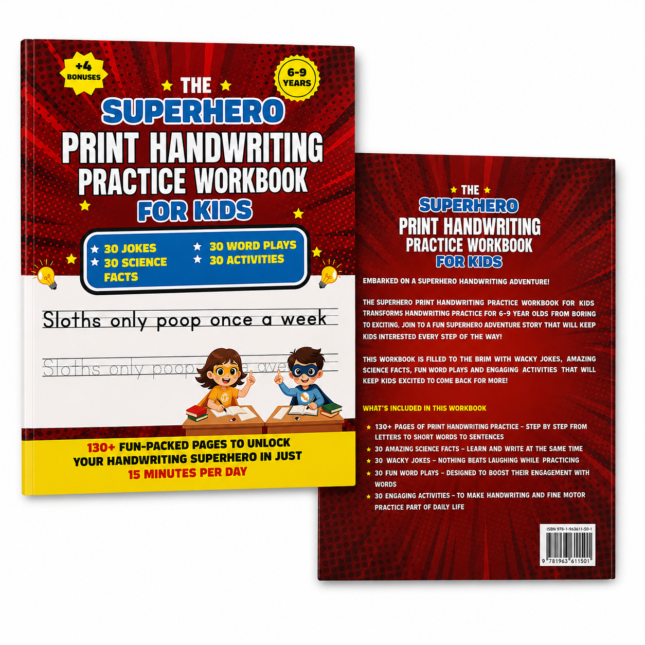 Superhero Handwriting Workbook for Kids Ages 6–9