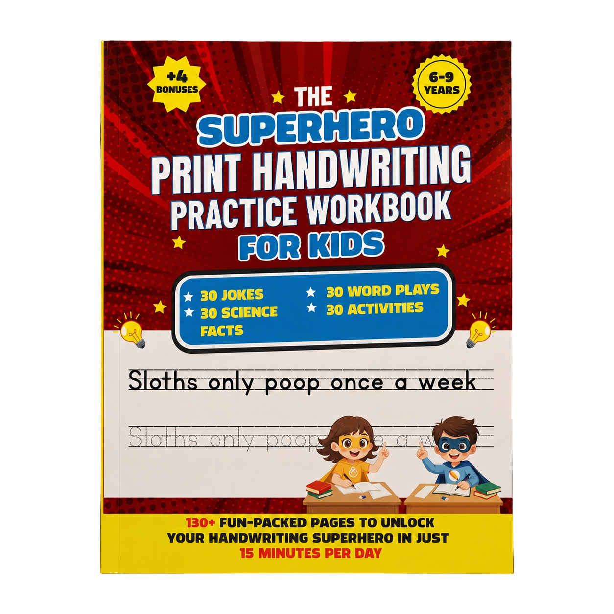 Superhero Handwriting Workbook for Kids Ages 6–9