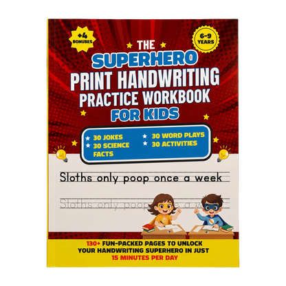 Superhero Handwriting Workbook for Kids Ages 6–9