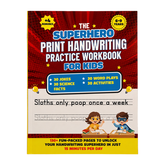 Superhero Handwriting Workbook for Kids Ages 6–9