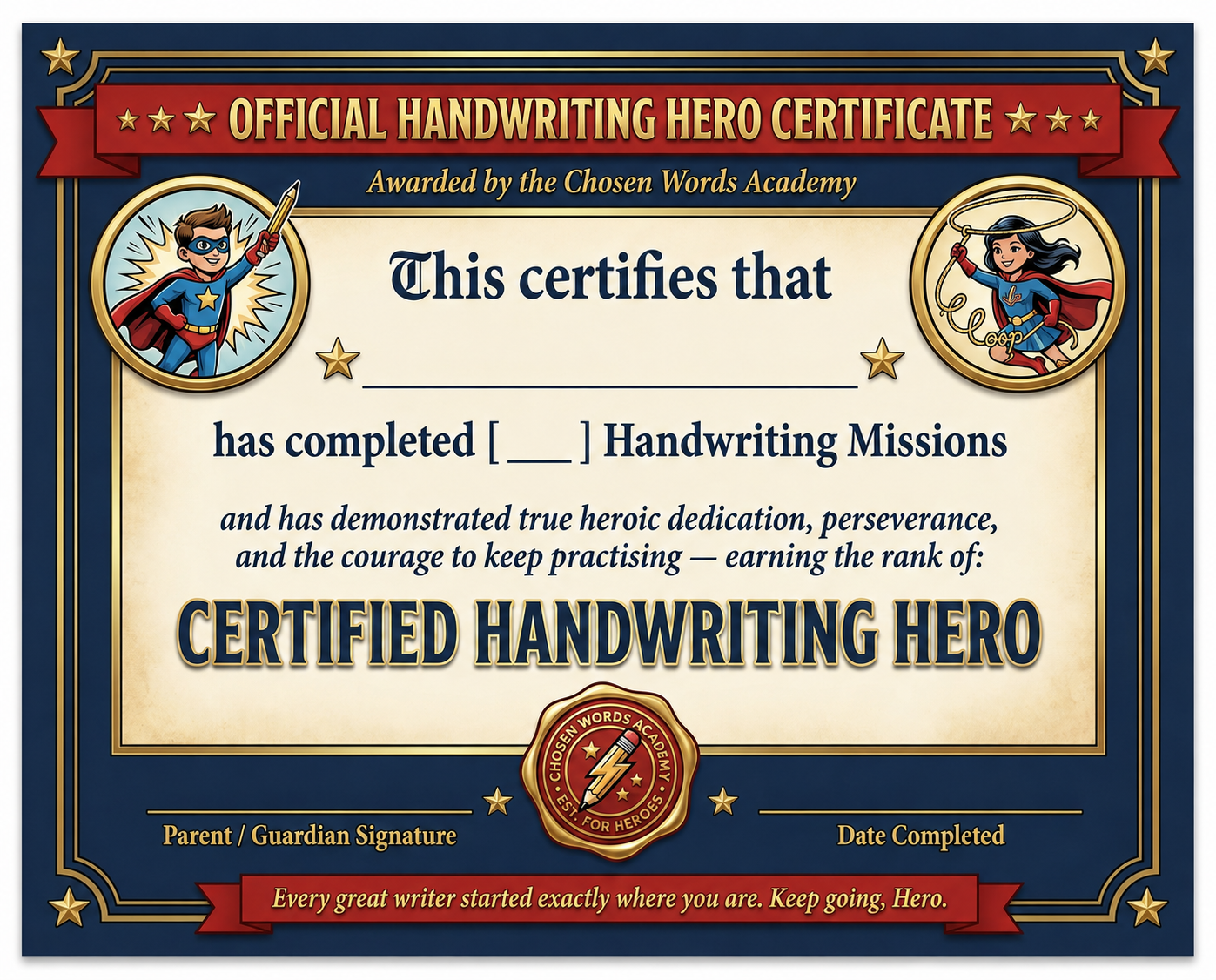 Certificate of Heroic Achievement